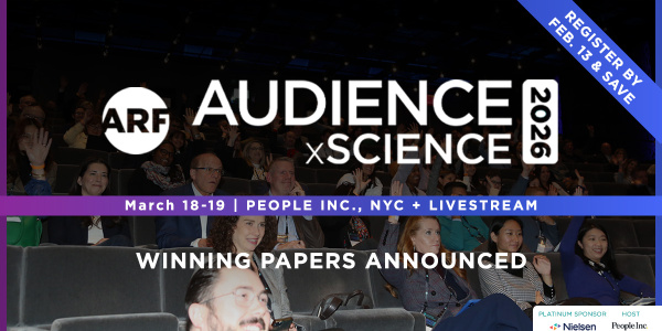 Join VAB at ARF’s AUDIENCExSCIENCE 2026!